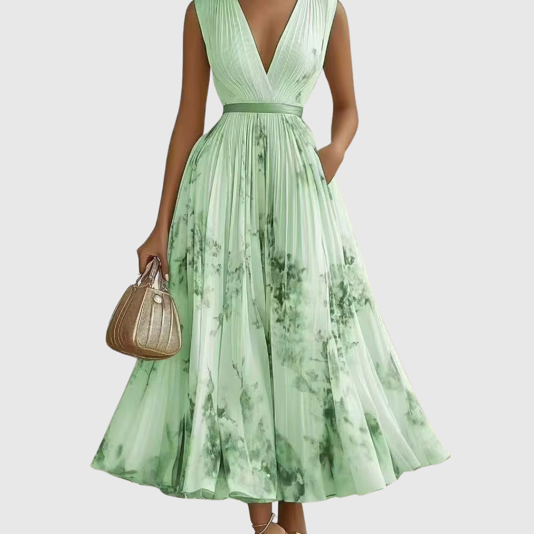 Zuzanna - Elegancka Maxi Sukienka z Faldami