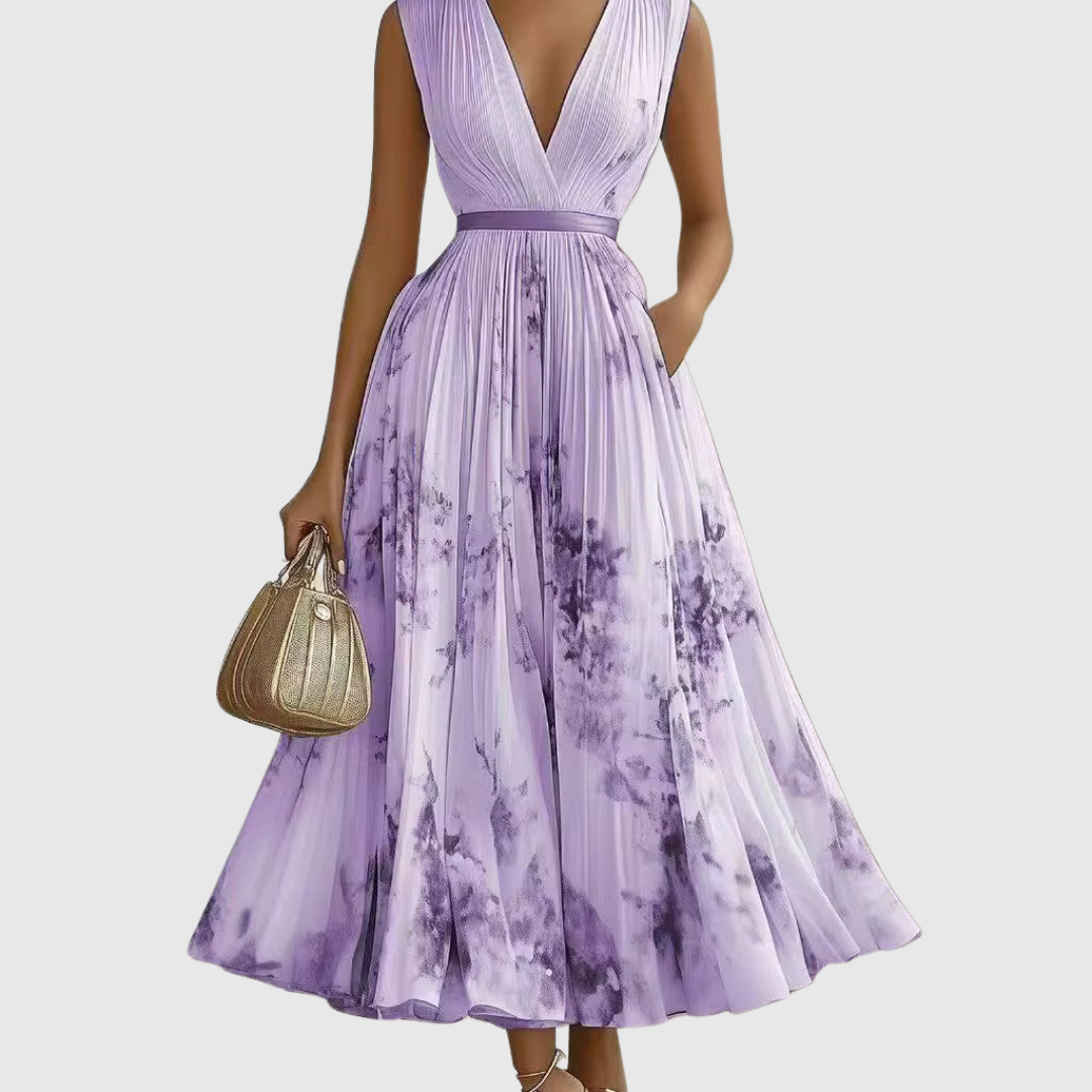 Zuzanna - Elegancka Maxi Sukienka z Faldami