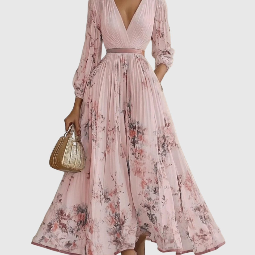 Zuzanna - Elegancka Maxi Sukienka z Faldami