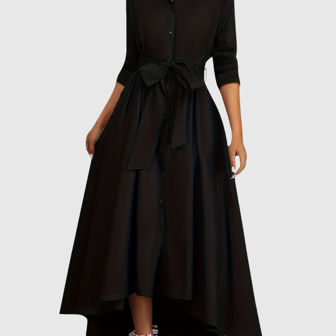 Weronika - Elegancka Sukienka Maxi z Guzikami