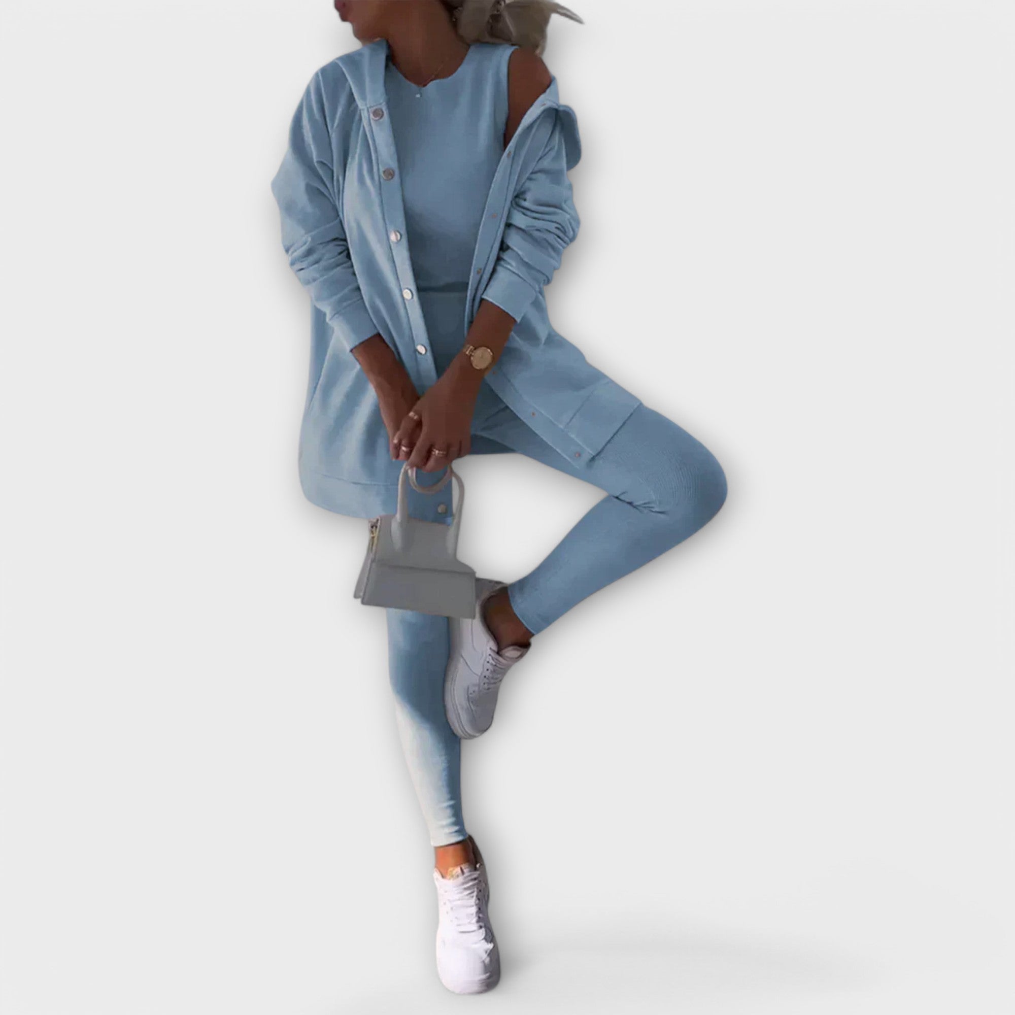 Julia – trzyczęściowy kardiganowy zestaw damski