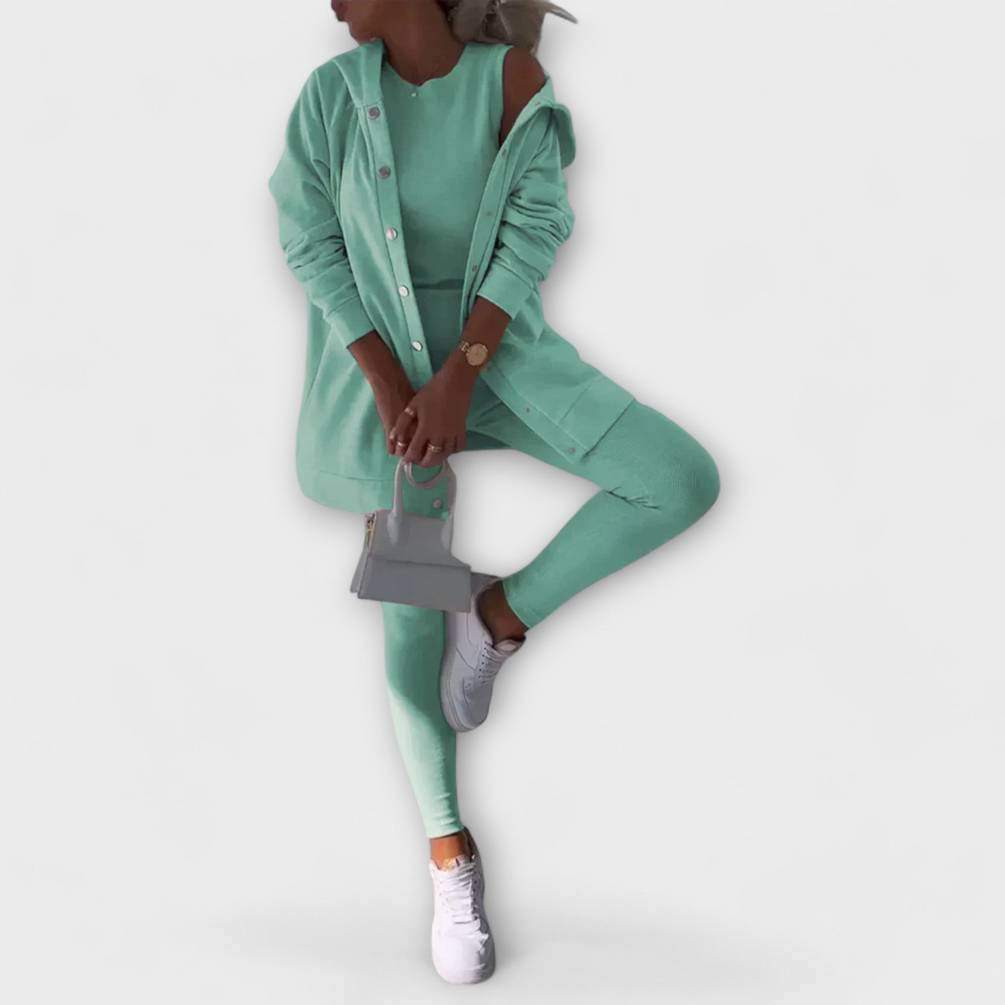 Julia – trzyczęściowy kardiganowy zestaw damski