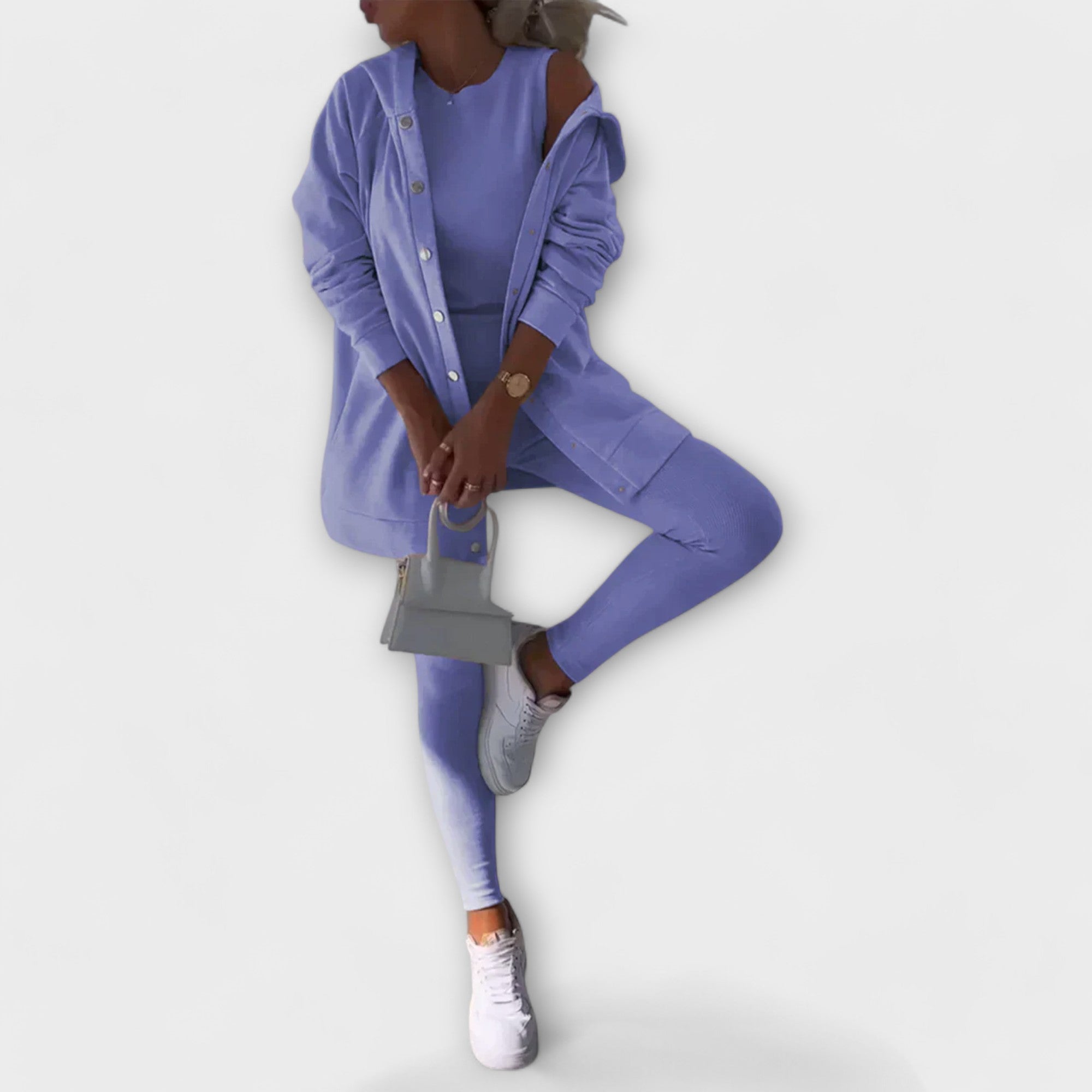 Julia – trzyczęściowy kardiganowy zestaw damski