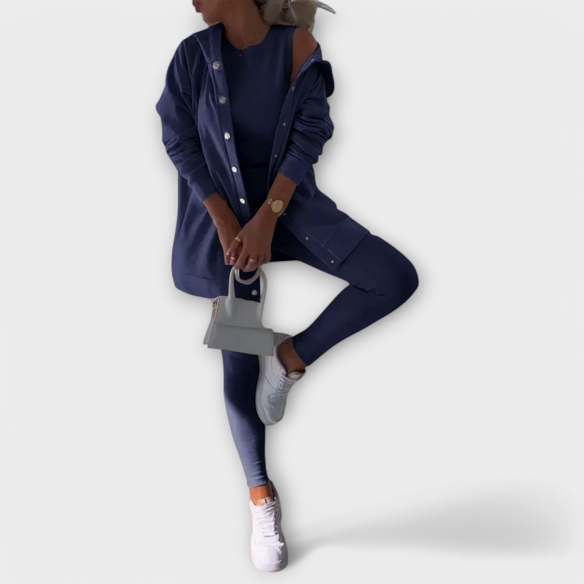 Julia – trzyczęściowy kardiganowy zestaw damski