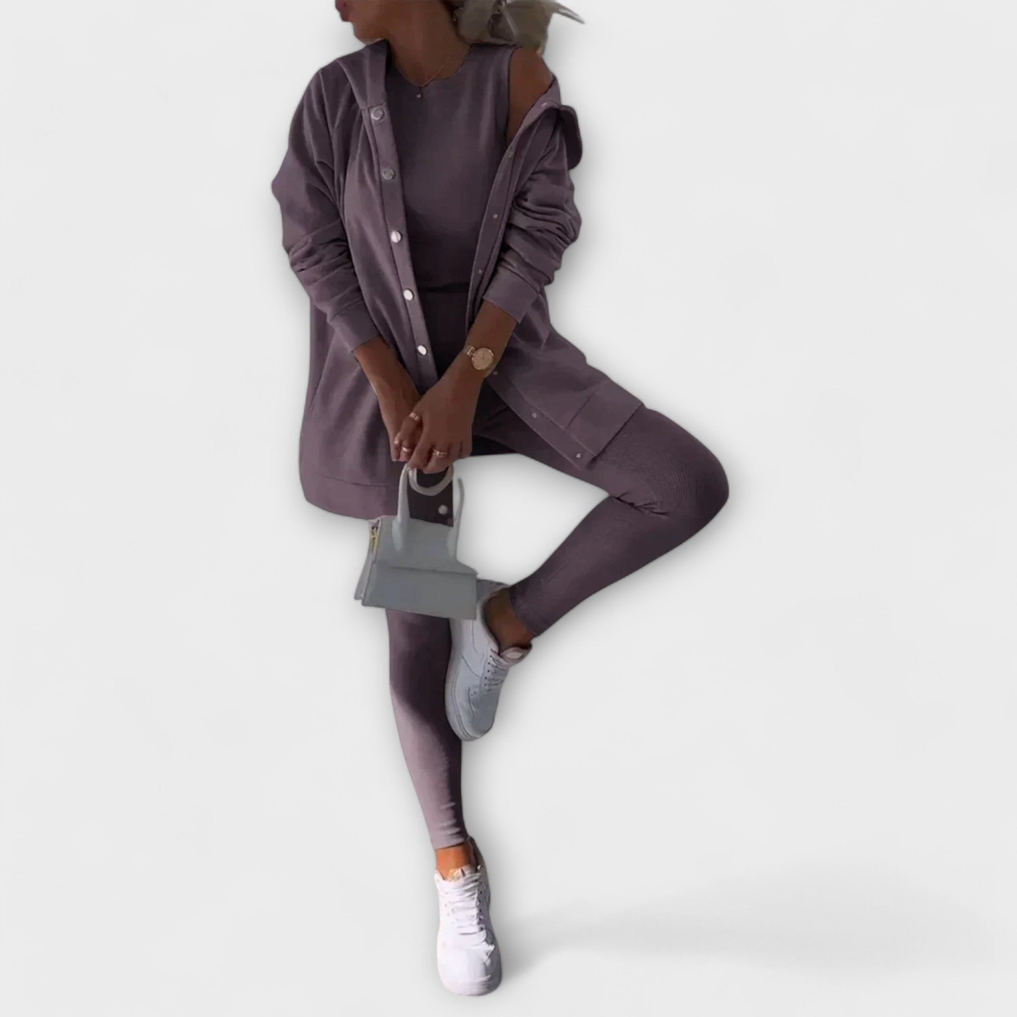 Julia – trzyczęściowy kardiganowy zestaw damski