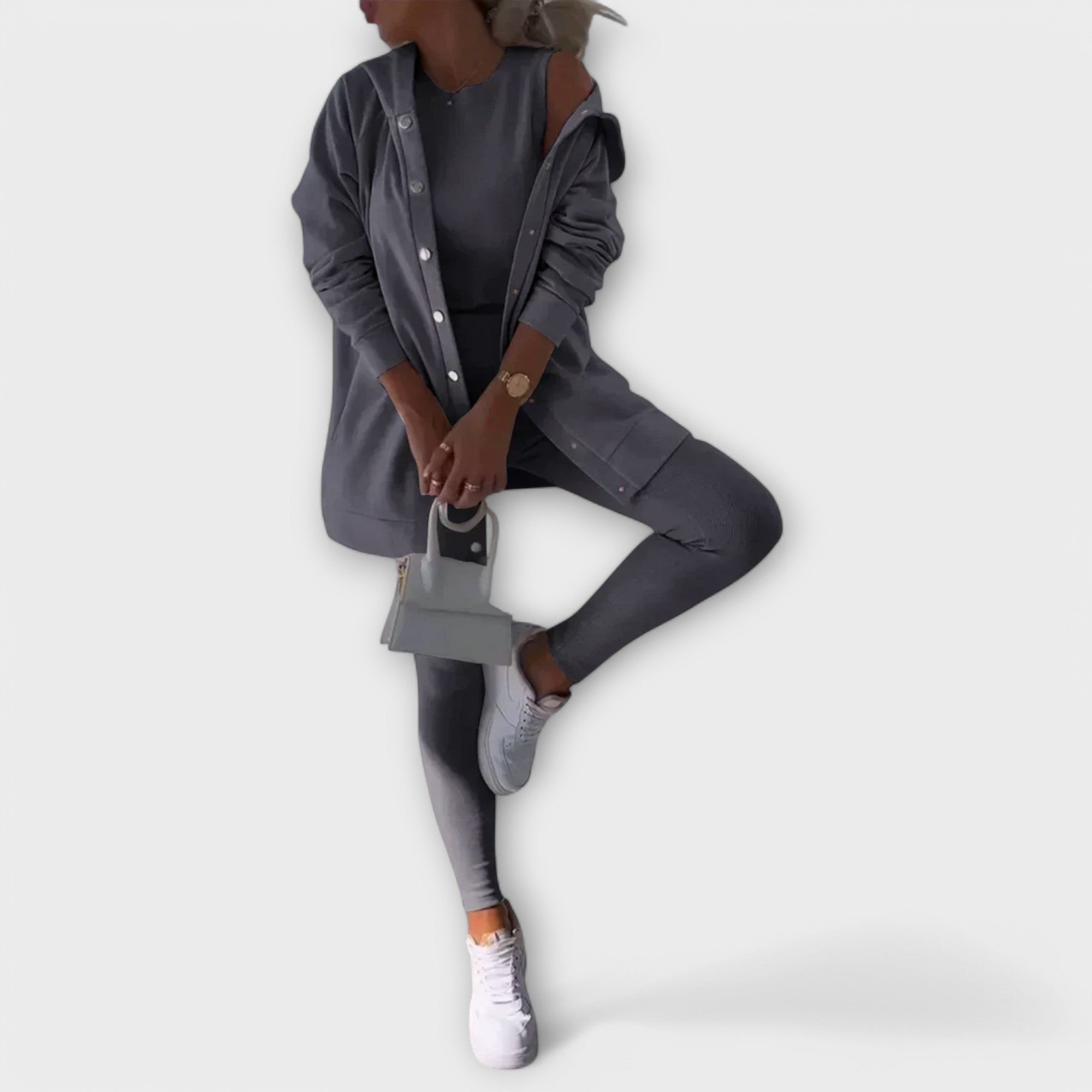 Julia – trzyczęściowy kardiganowy zestaw damski