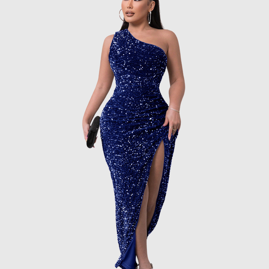 Ewelina - Luksusowa Suknia Wieczorowa na Jedno Ramię