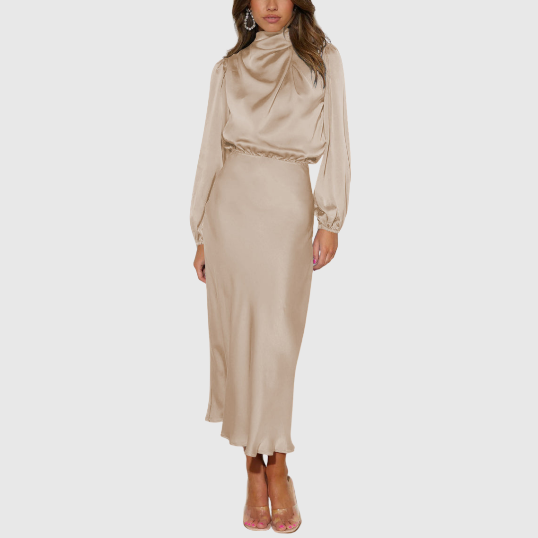 Ludmiła - Luksusowa Sukienka Maxi z Satyny