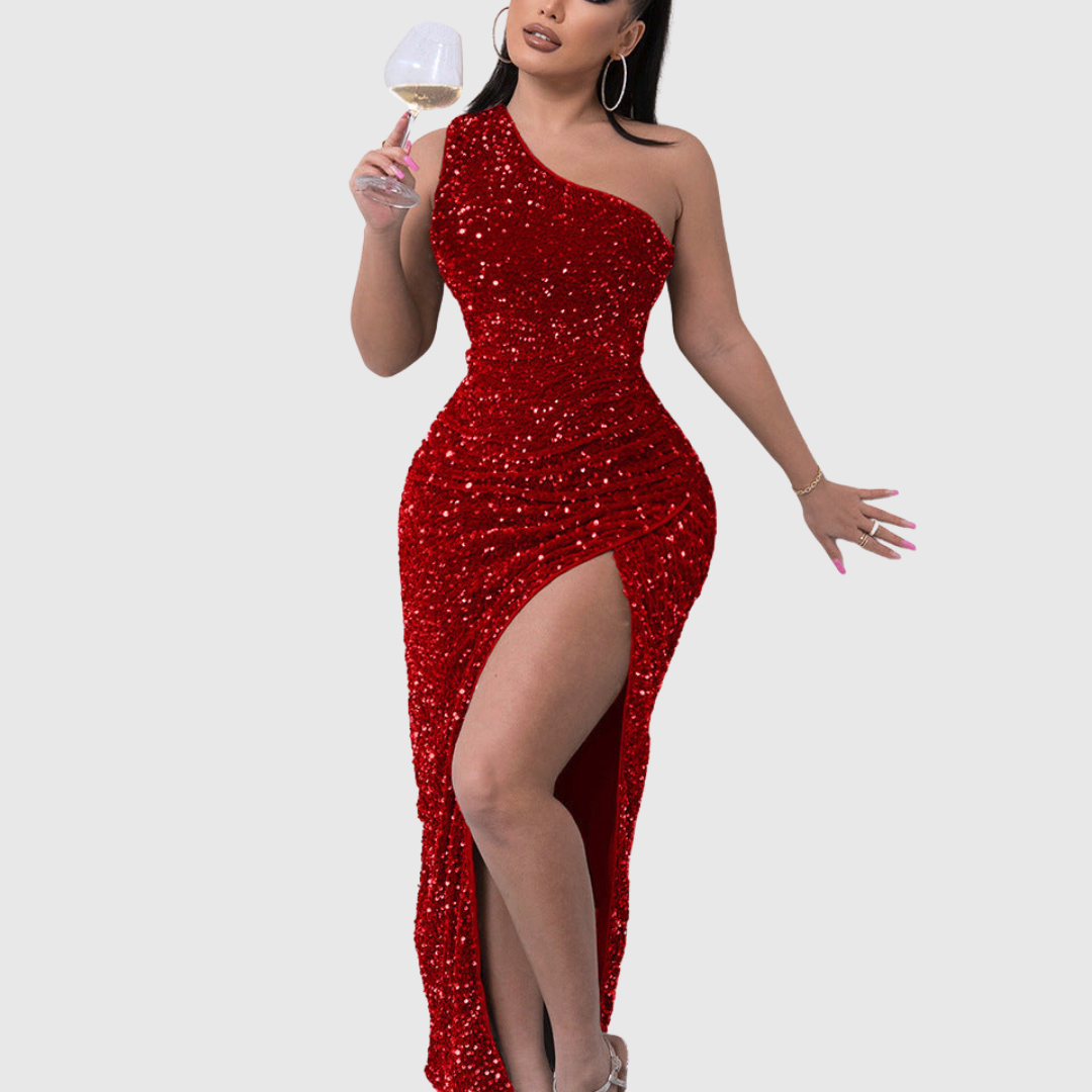 Magdalena - Luksusowa Sukienka Wieczorowa na Jedno Ramię