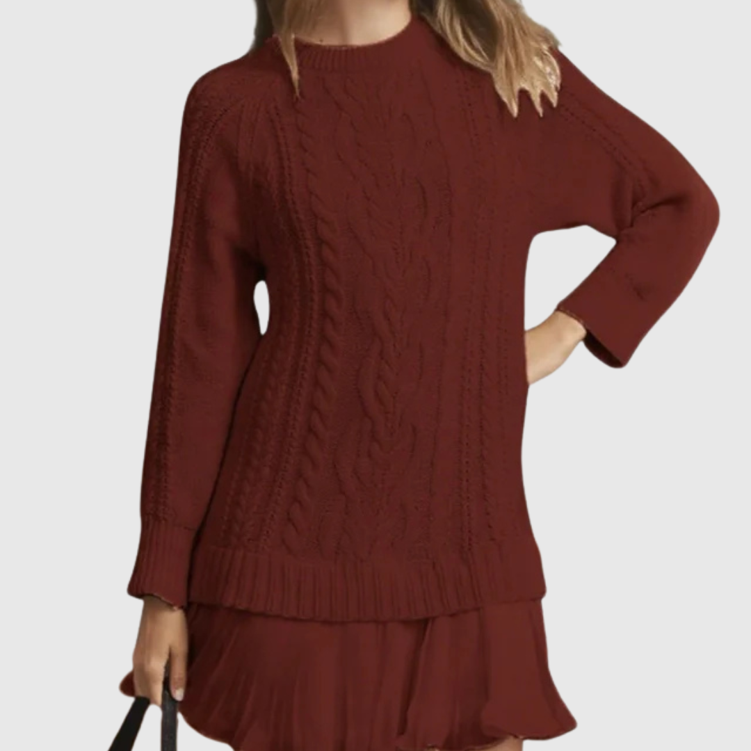 Jadwiga - Klasyczna Sukienka Sweterkowa