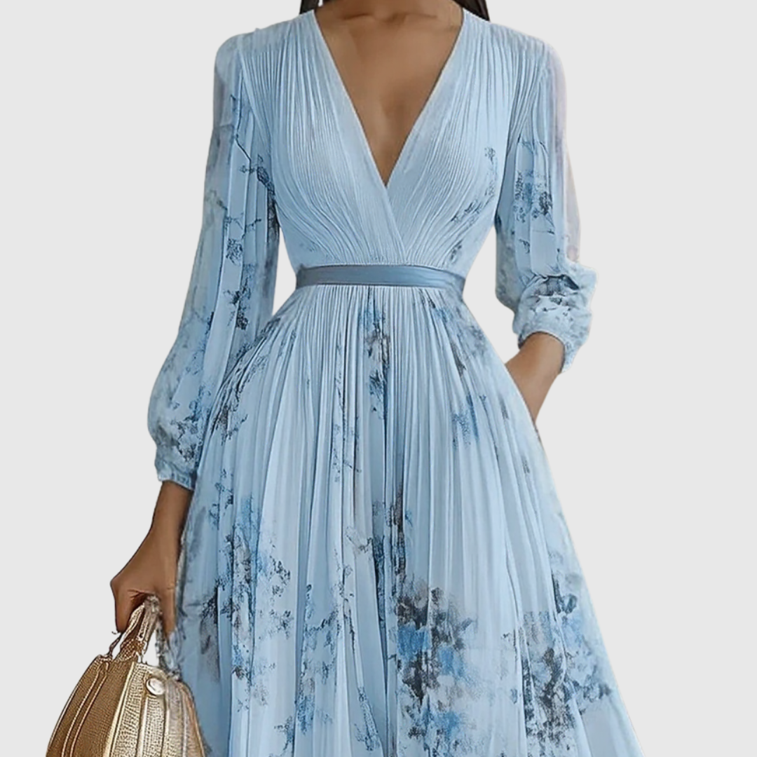 Zuzanna - Elegancka Maxi Sukienka z Faldami