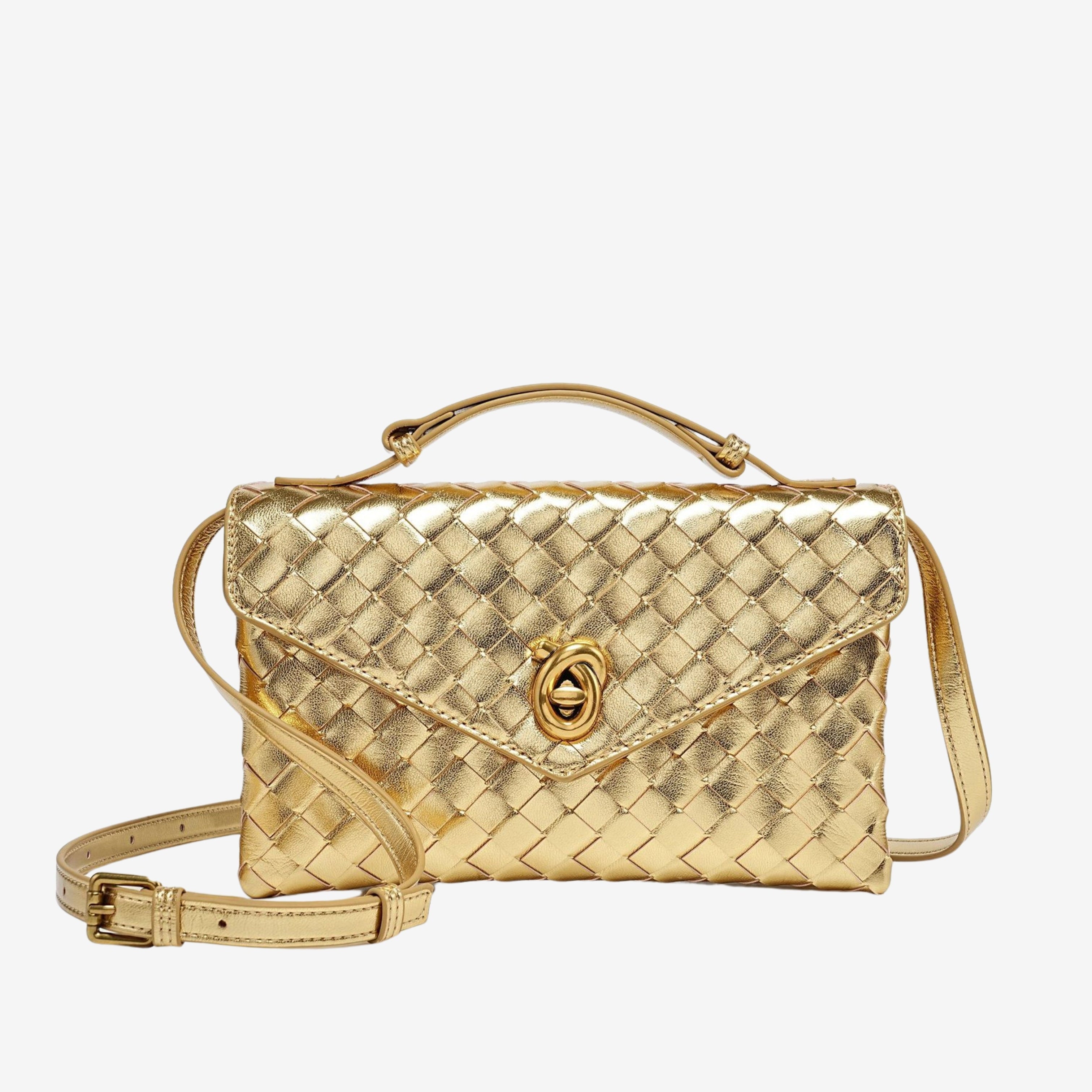 Aleksandra - Mini Torebka Crossbody z Teksturowanego Materiału