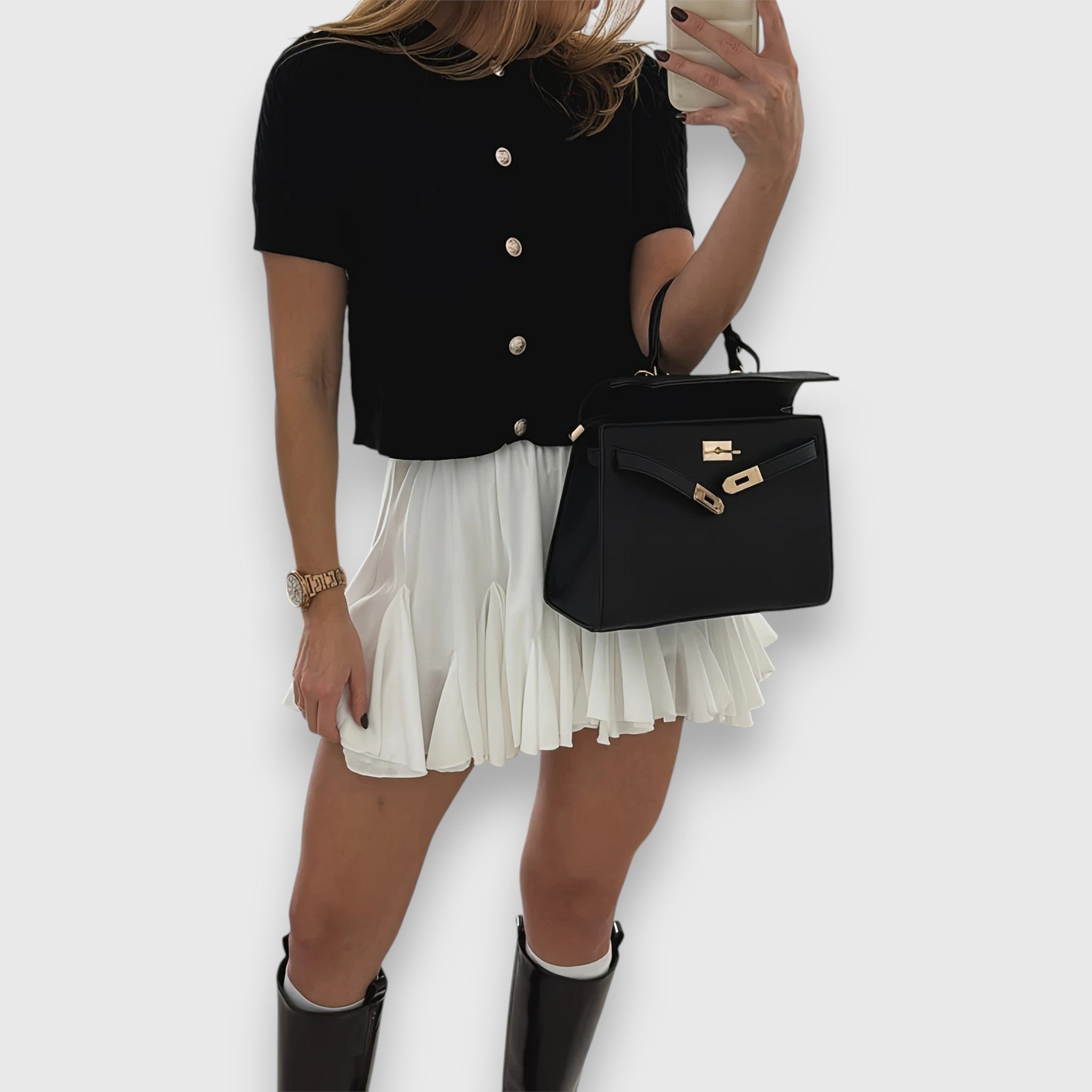 Aleksandra – Krótki kardigan z guzikami