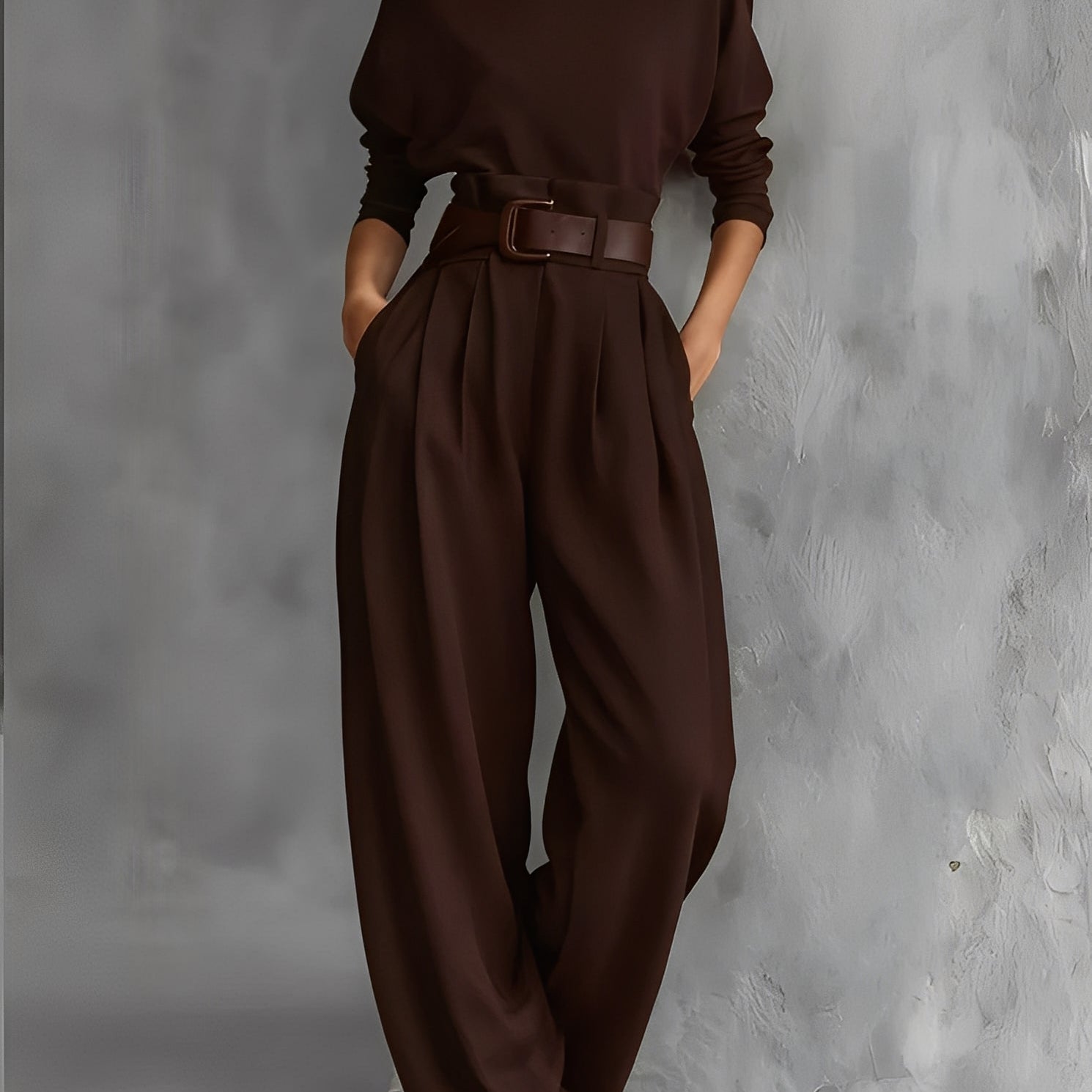 Maria – zestaw z golfem i prostymi spodniami