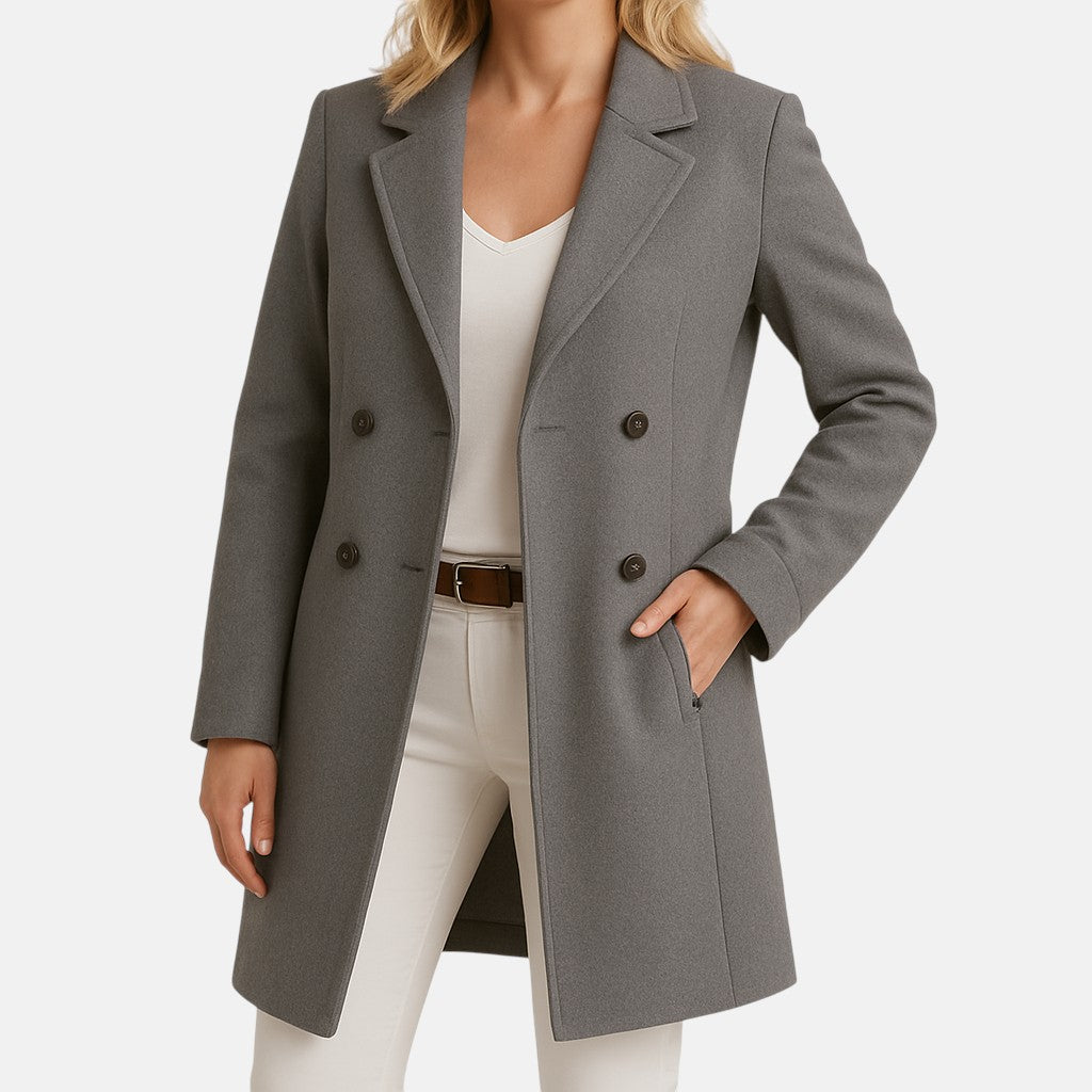 Katarzyna - Elegancki wełniany płaszcz