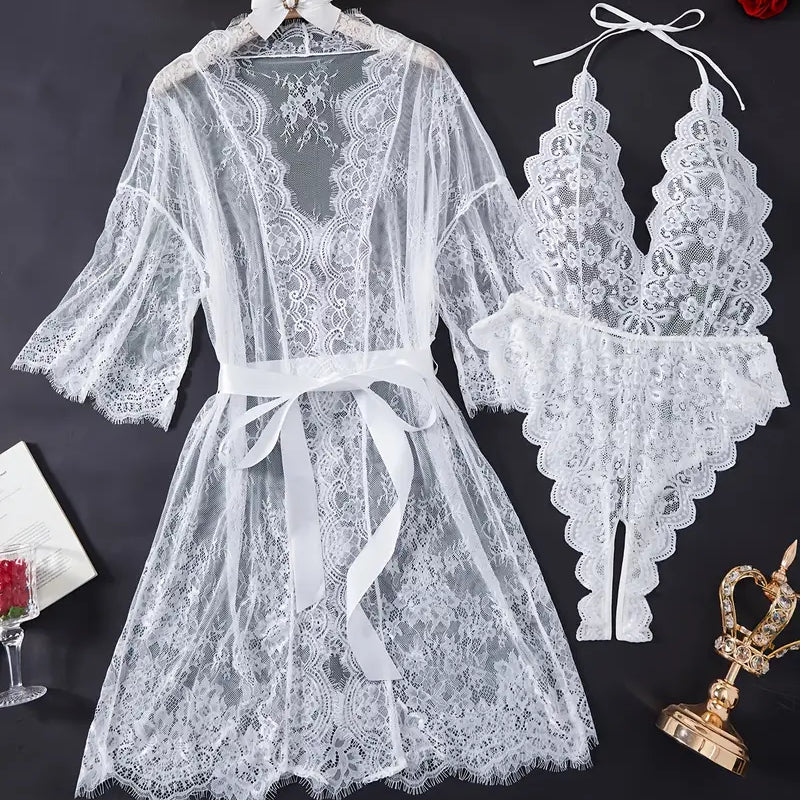 Lena - Koronkowy body z głębokim dekoltem