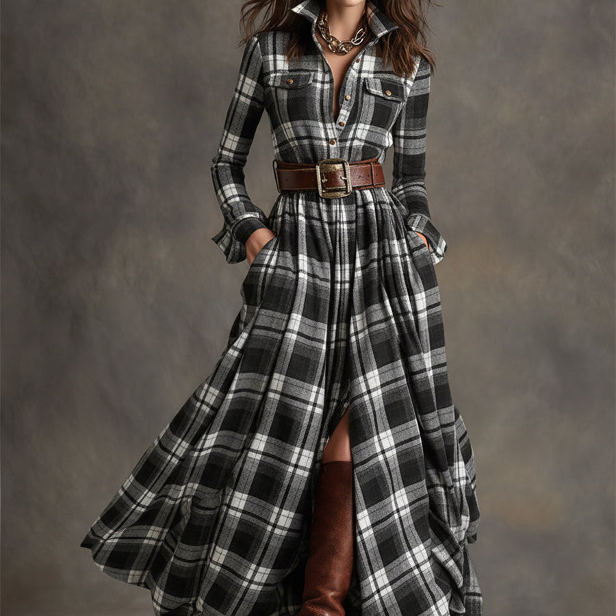 Michalina - Sukienka koszulowa z paskiem