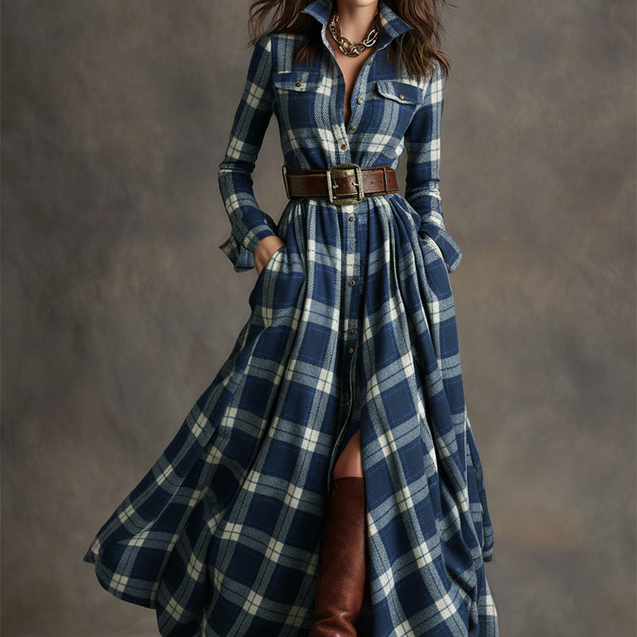 Michalina - Sukienka koszulowa z paskiem