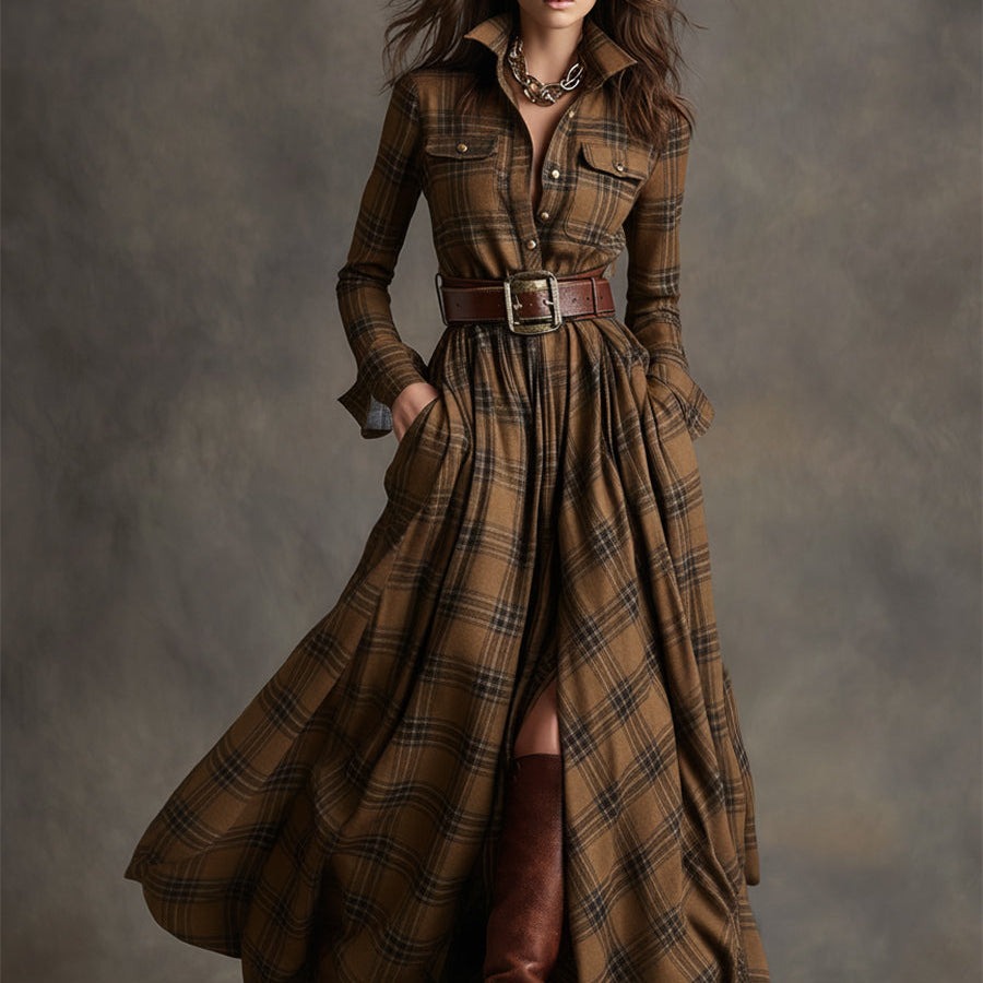 Michalina - Sukienka koszulowa z paskiem