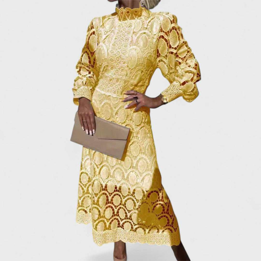 Alicja - Sukienka z błyszczącej koronki, kobieca