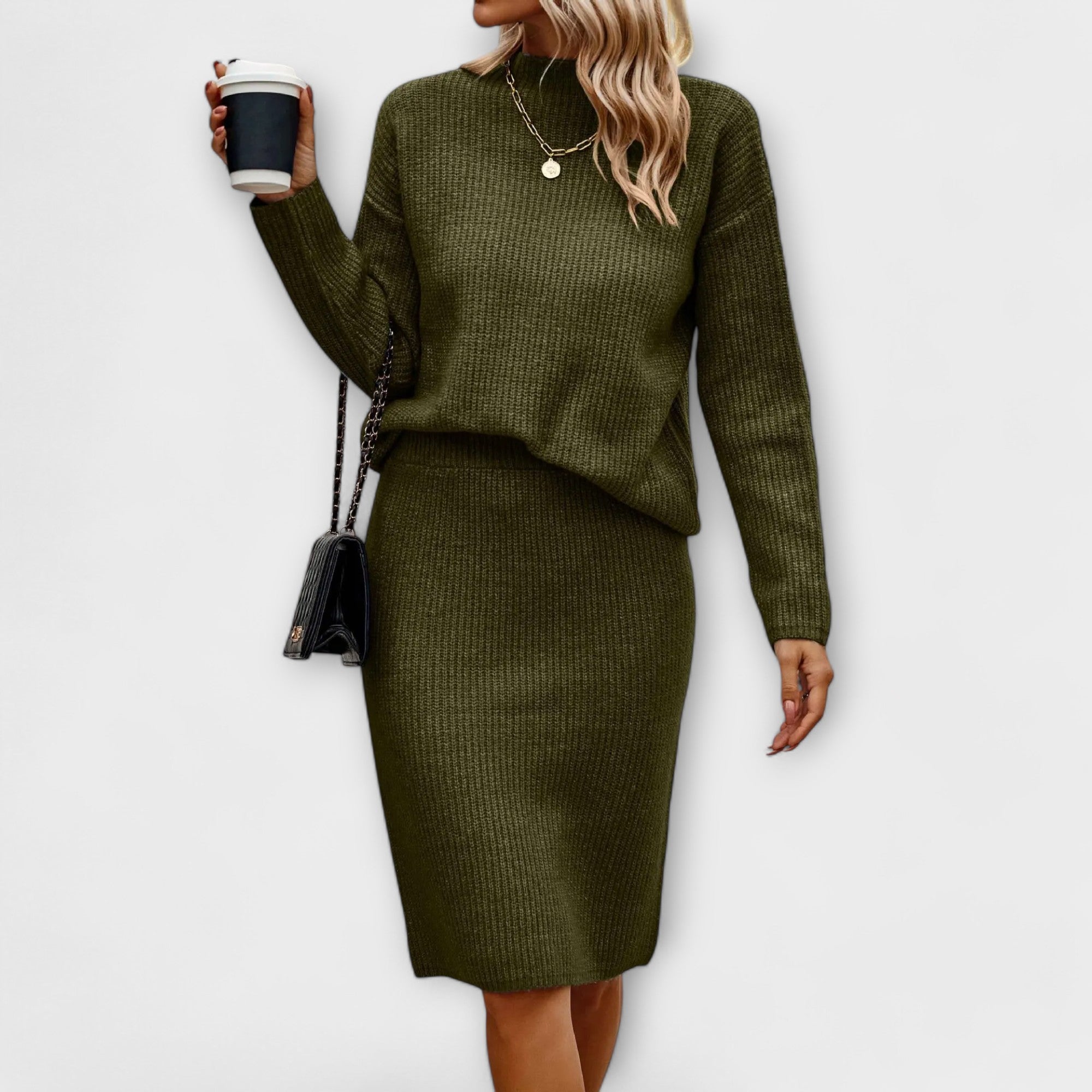 Klara – dwuczęściowy komplet ze swetrem i spódnicą