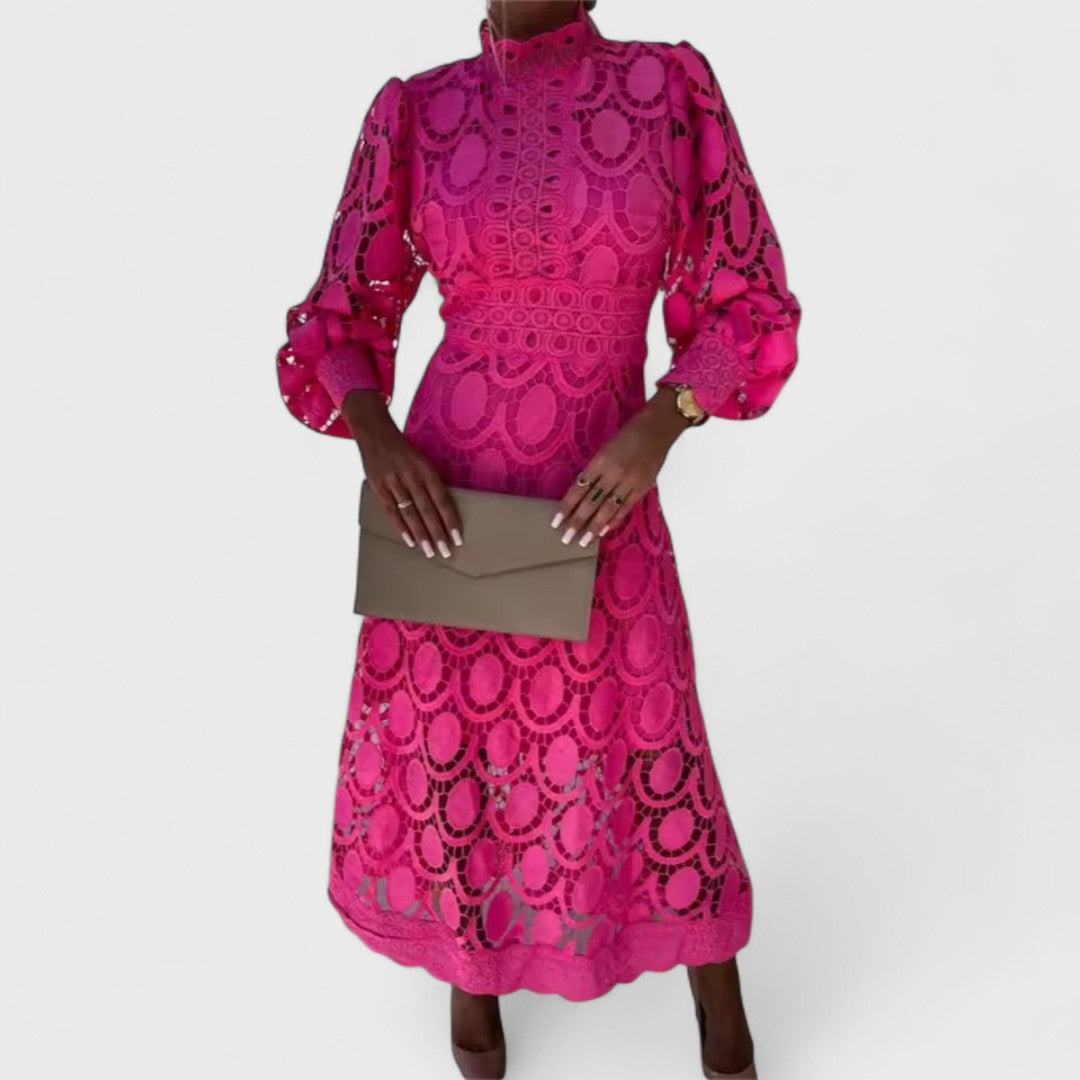 Alicja - Sukienka z błyszczącej koronki, kobieca