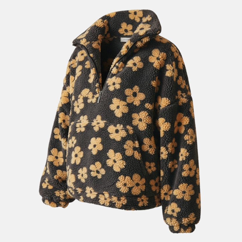 Dominika - Kwiatowy Ciepły Fleecepullover